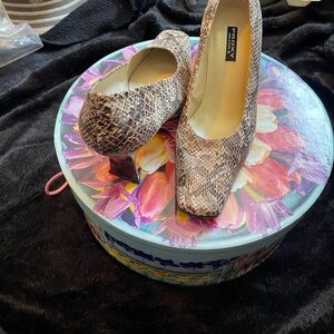 Roxy Brown Snakeskin Women's Heels